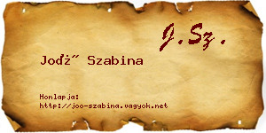 Joó Szabina névjegykártya